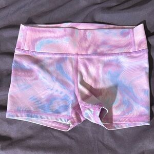 all in motion Pastel Pink and Light Blue Tie-Dye Bike Shorts